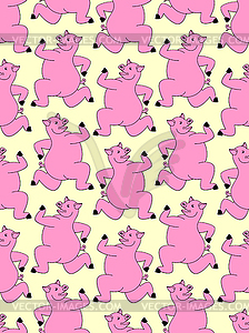 Running pig pattern seamless. swine run - stock vector clipart