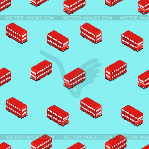 Double decker pixel art pattern seamless. london re - vector image