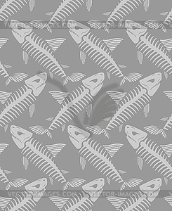 Shark skeleton pattern seamless. fish skull - vector clip art