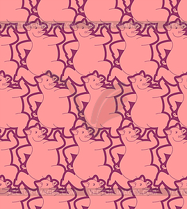 Running pig pattern seamless. swine run - vector image