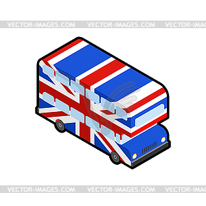 Концепция двухэтажного автобуса с флагом Великобритании. Объединенное Королевство - клипарт в формате EPS