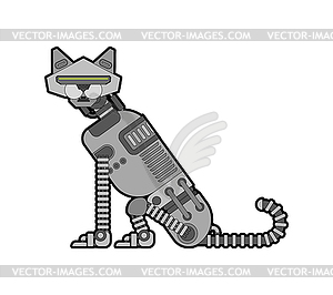 Robot cat. Cyborg cat. Robotic iron pet - vector clipart