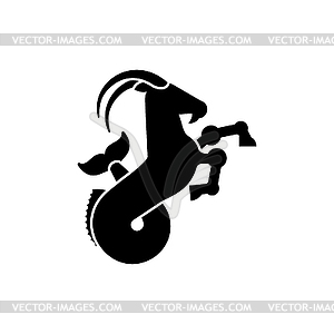 Capricorn Heraldic animal silhouette. Fantastic - vector clipart / vector image