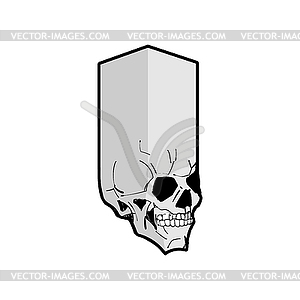 Cube skull . Square skull - vector clip art