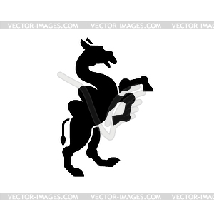 Camel Heraldic animal silhouette. Fantastic Beast. - vector image