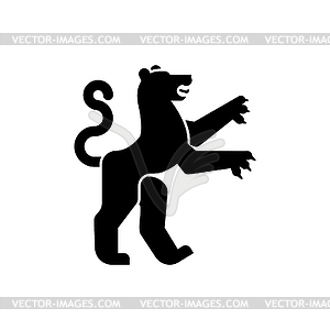 Panther Heraldic animal silhouette. Fantastic Beast - vector image