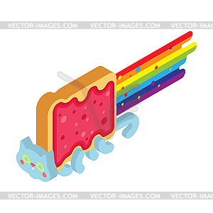 Rainbow cat sandwich . pet - vector clip art