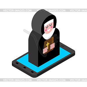 Preaching online. Prayer online. sermon and - vector clipart