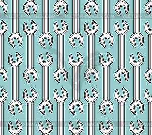 Wrench pattern seamless. Repair Tool background. - royalty-free vector clipart