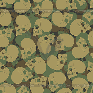 Skull army pattern seamless. skeleton head - vector image