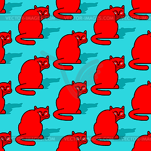Resentful cat pattern seamless. Pet is offended - vector clipart / vector image