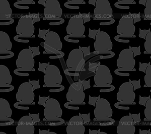 Cat back pattern seamless. Pet Silhouette background - vector clip art