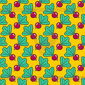 Radish pattern seamless. vegetable garden plant - vector clipart
