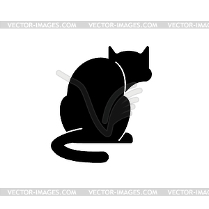 Cat back . Pet Silhouette - vector clip art