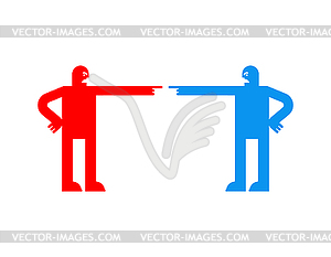 Opponents shout and swear. two people quarrel - vector image