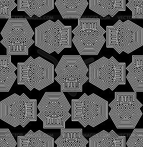 Geometric skull pattern seamless. Abstract - vector clip art