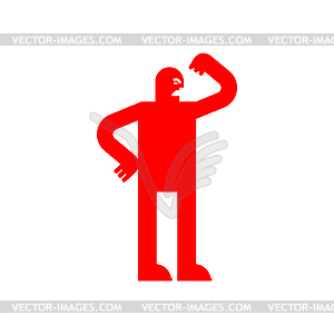 Man swears and waves his fists. Getting ready for - vector image