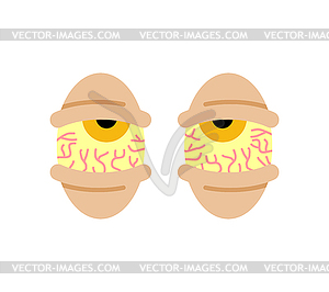 Tired eyes with capillaries. Rasta eyes . trippy - vector EPS clipart