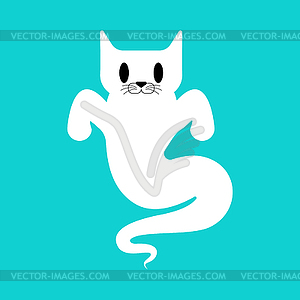 Ghost cat . pet spook cartoon - vector clipart