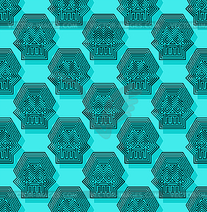 Geometric skull pattern seamless. Abstract - vector clip art