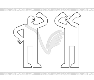 Opponents shout and swear. two people quarrel - vector image