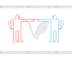 Opponents shout and swear. two people quarrel - vector image