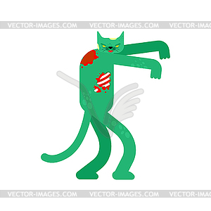 Zombie cat . Zombi pet - vector clipart