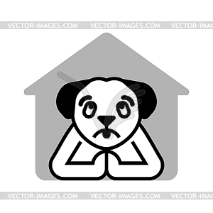 Sad Dog is praying. dog asks and folded its paws - vector image