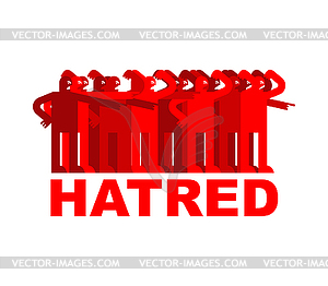 Hatred concept. People swear and point fingers. - vector image