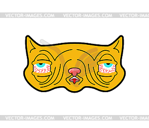 Rasta Stoned cat . trippy pet. Cat addict with red - vector clip art