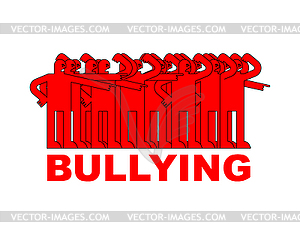 Bullying concept. Hatred sign. People swear and - vector clipart