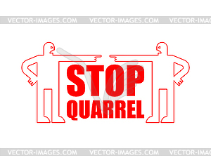 Stop quarrel. Angry people. Evil people fight - vector clipart