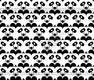 Panda black and white pattern seamless. Pandas - vector image