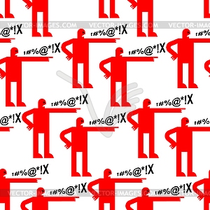 Man screams profanity concept pattern seamless. - vector clipart