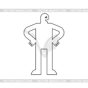 Man swears and waves his fists. Getting ready for - vector image