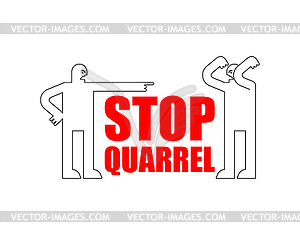 Stop quarrel. Angry people. Evil people fight - vector image