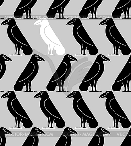 White crow among black crows Pattern seamless. - vector clipart