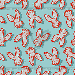 Hare face Pattern seamless . rabbit muzzle - vector clip art