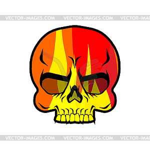 Fire Skull. Skeleton head on fire - vector clipart