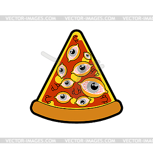 Pizza with eyes slice  - vector clip art