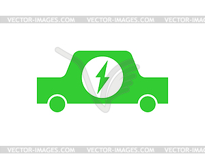 Зарядка для знака электромобиля. Зеленая эко энергия - клипарт Royalty-Free
