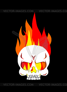 Fire Skull. Skeleton head on fire - vector clipart