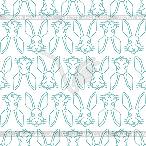 Pixel art Hare face Pattern seamless . 8 bitrabbit - vector image