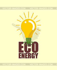 Экологическая энергия. Почвенная лампочка. Экологический - клипарт в векторном формате