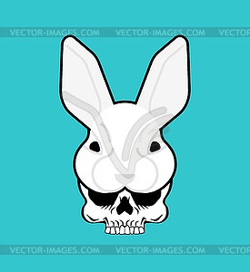 Skull Easter bunny. Skull in hare mask - color vector clipart
