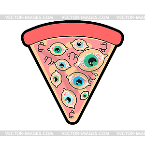 Пицца с глазками ломтиком  - векторизованный клипарт