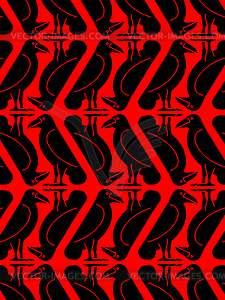 Black Raven Pattern seamless . Black crow - vector clipart / vector image