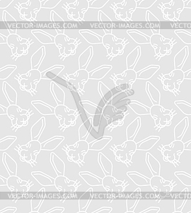 Hare face Pattern seamless . rabbit muzzle - vector image