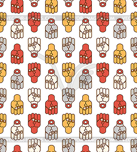 Fist Pattern seamless . Fists Background. texture - vector clipart