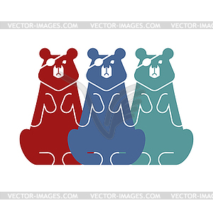 Bear with an eye patch. One-eyed predator. - vector clipart